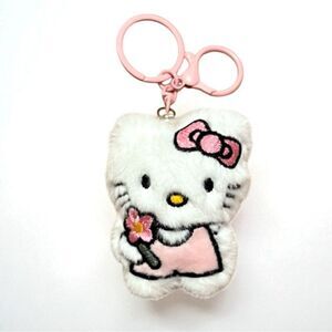 Big Hello Kitty Pink Dress Plush Keychain Purse Charm